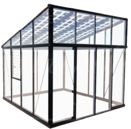 Tuinkas met geïntegreerde zonnepanelen